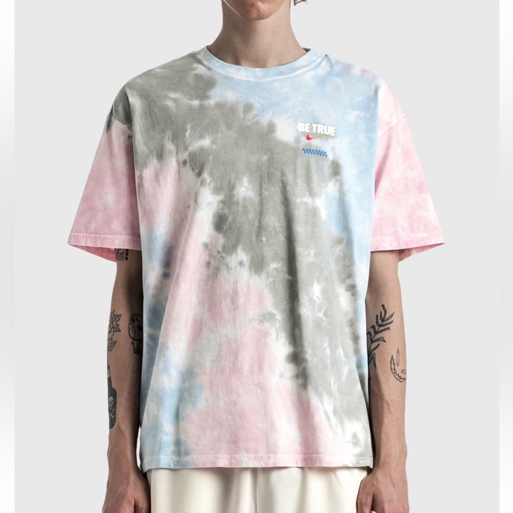 Nike Men’s Tie-Dye Short Sleeve Tee — Pink, Blue, Gray